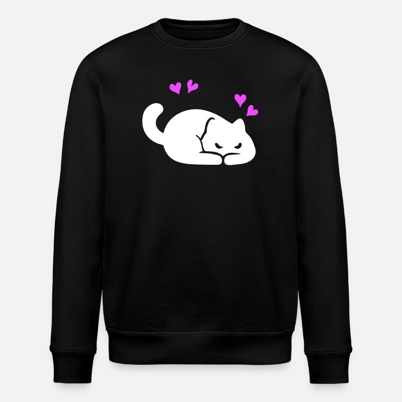 Katze Liebe - Stanley/Stella Unisex Bio-Sweatshirt ROLLER - Schwarz