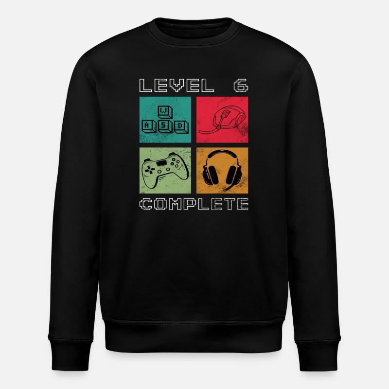 Level 6 Unlocked - Stanley/Stella ROLLER Unisex Organic Sweatshirt - black