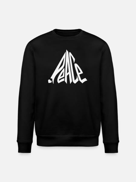 Peace Graffiti Heart Lettering - Stanley/Stella ROLLER Unisex Organic Sweatshirt - black
