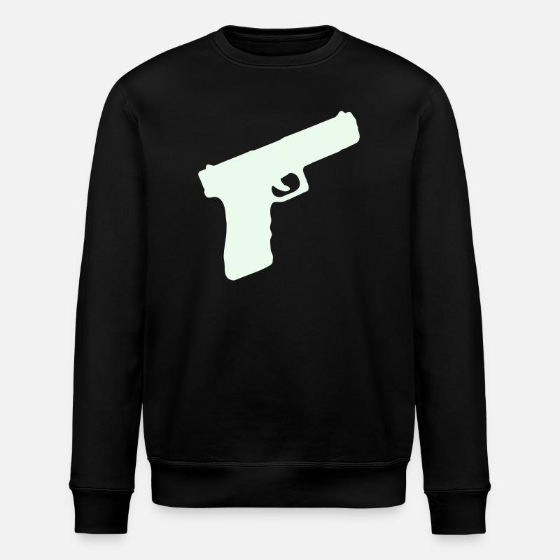 Pistole Waffe - Stanley/Stella Unisex Bio-Sweatshirt ROLLER - Schwarz