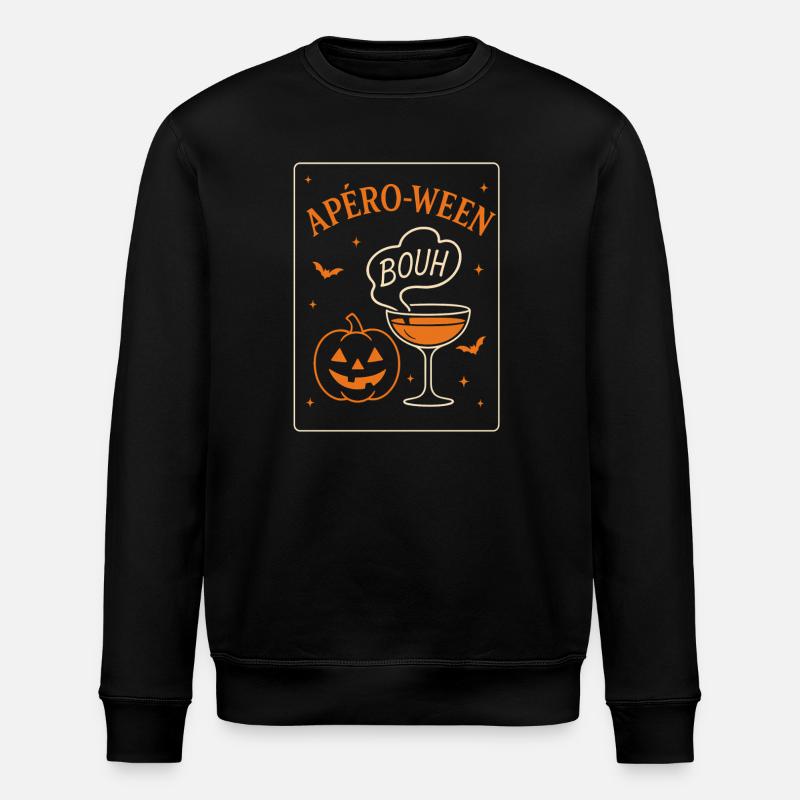 Aperitif-ween Pumpkin Humor - Stanley/Stella ROLLER Unisex Organic Sweatshirt - black