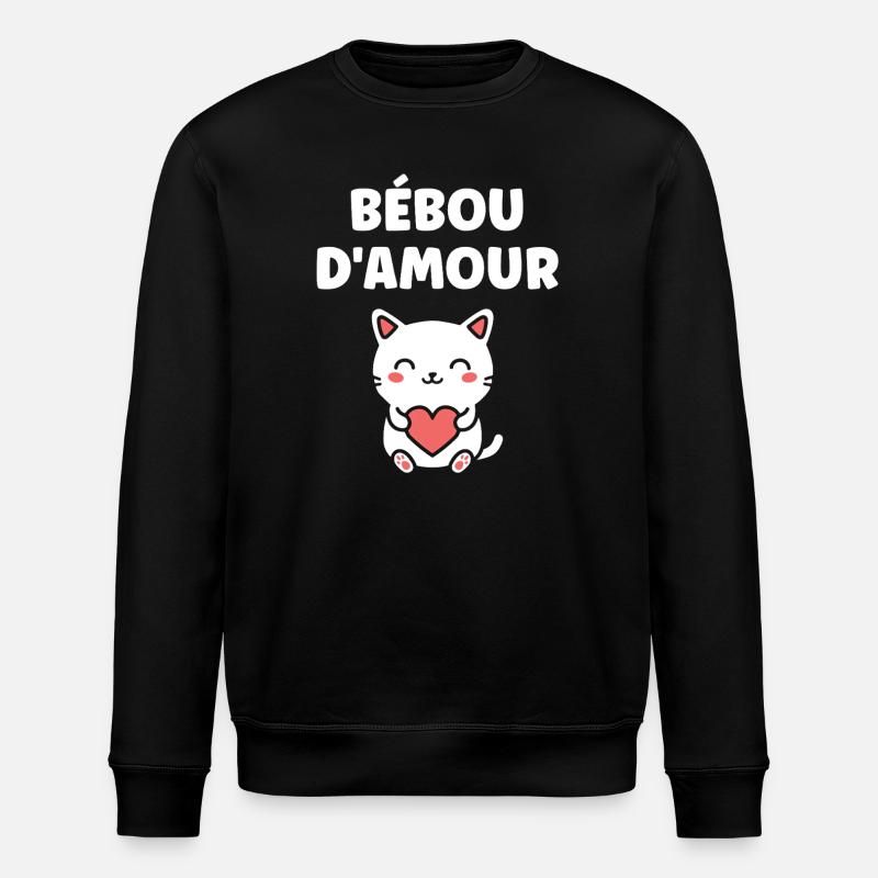 Liebe Beboo Katzenherz - Stanley/Stella Unisex Bio-Sweatshirt ROLLER - Schwarz