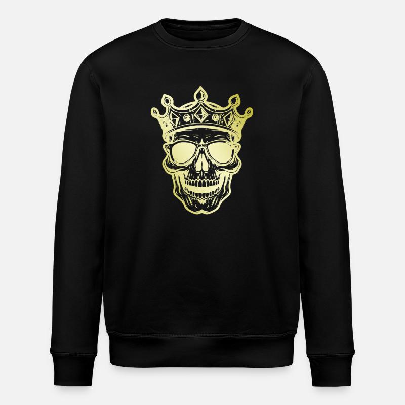 Skull King Crown - Stanley/Stella ROLLER Unisex Organic Sweatshirt - black