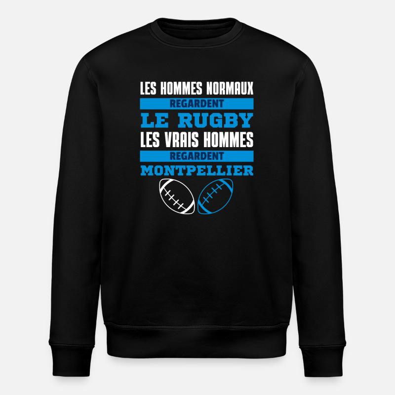 Rugby Montpellier Vrais Hommes - Sweat bio ROLLER Stanley/Stella Unisexe - noir