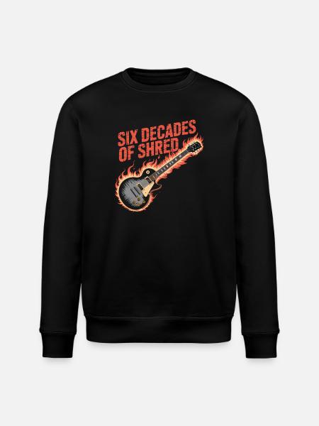Six Decades of Rock Guitar Fire - Stanley/Stella ROLLER Unisex Organic Sweatshirt - black
