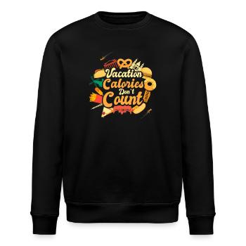 Les calories des vacances ne comptent pas le motif des voyages culinaires - Sweat bio ROLLER Stanley/Stella Unisexe - noir - Devant - Nik (191cm)