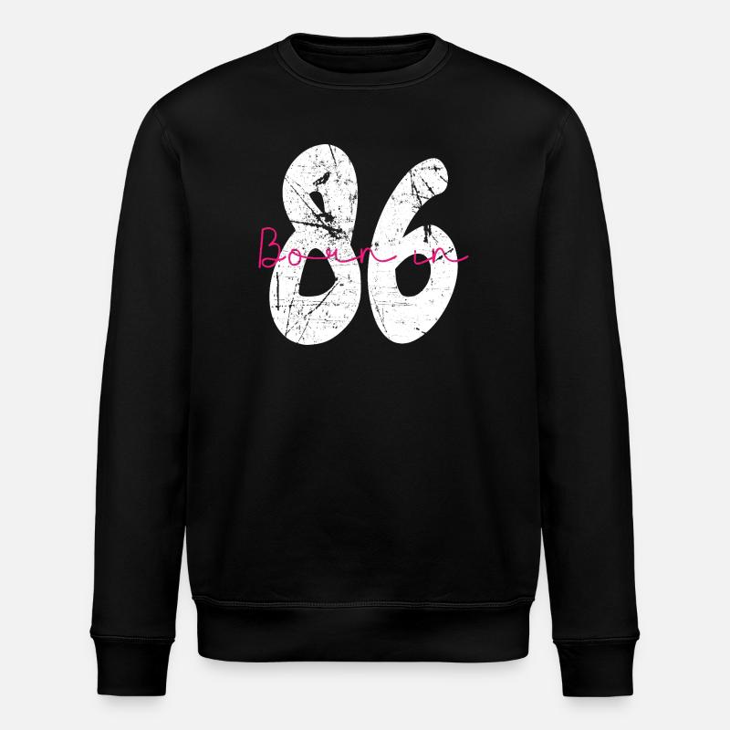 Born in 86 Neon Retro - Stanley/Stella Unisex Bio-Sweatshirt ROLLER - Schwarz