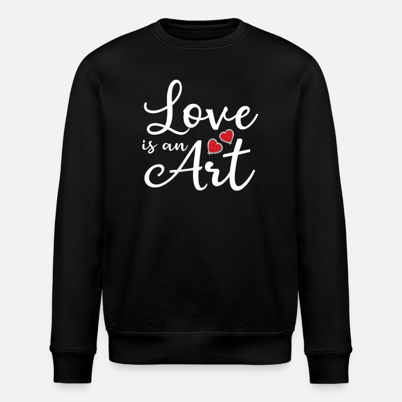 Love is Art – Herzenskunst - Stanley/Stella Unisex Bio-Sweatshirt ROLLER - Schwarz
