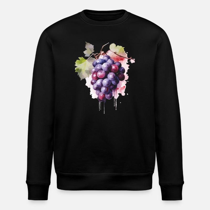 Raisins Aquarelle - Sweat bio ROLLER Stanley/Stella Unisexe - noir