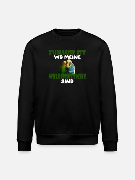 Home is where my budgies are - Stanley/Stella ROLLER Unisex Organic Sweatshirt - black