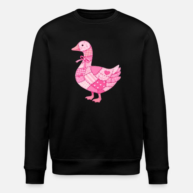 Patchwork Ente Rosa - Stanley/Stella Unisex Bio-Sweatshirt ROLLER - Schwarz