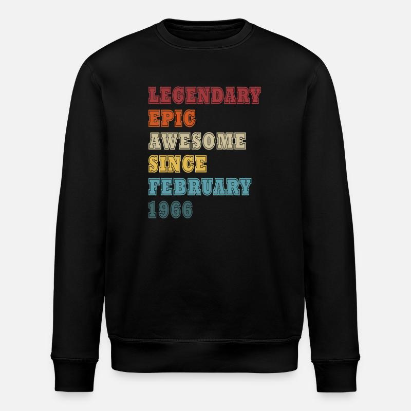 Anniversaire février 1966 - Sweat bio ROLLER Stanley/Stella Unisexe - noir