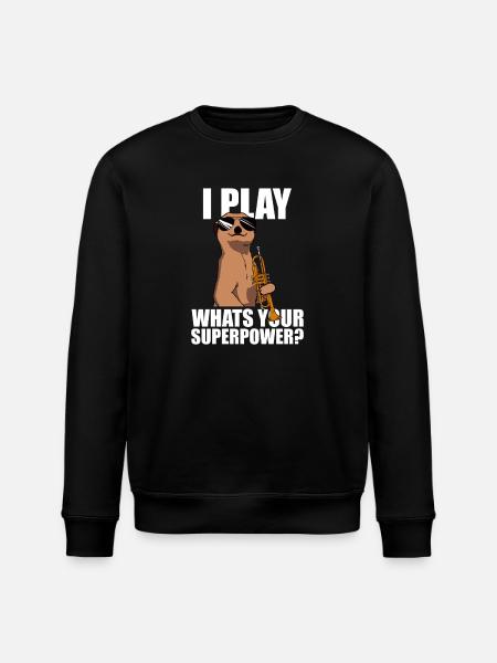 I play trumpet player - Stanley/Stella ROLLER Unisex Organic Sweatshirt - black