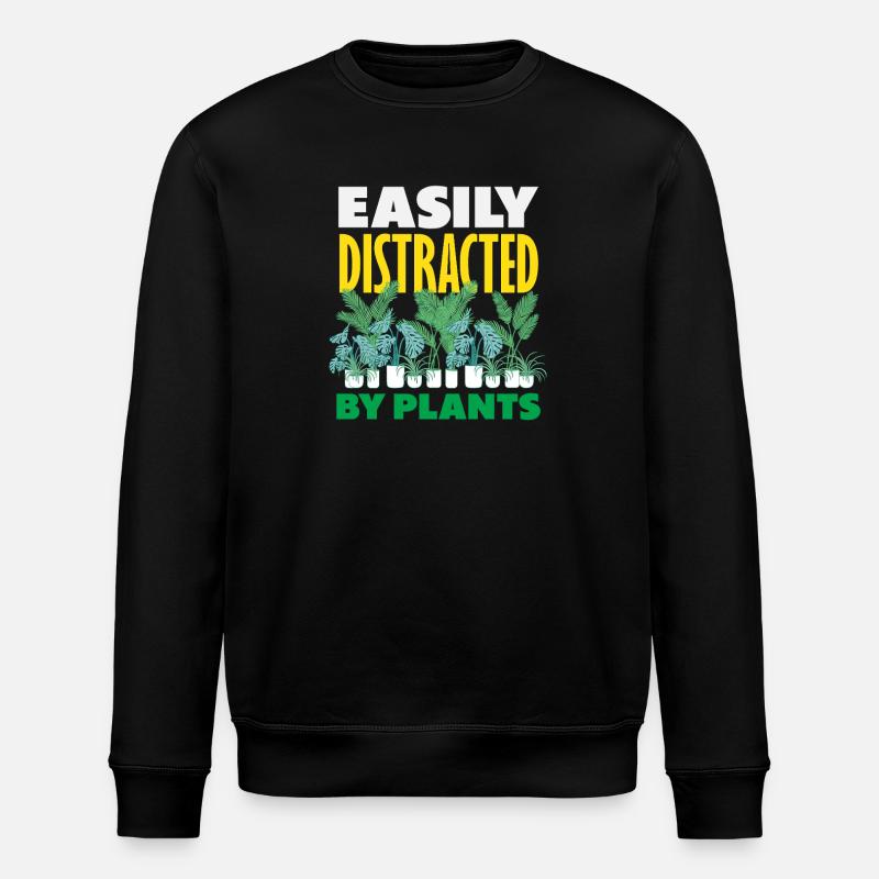 Plant lovers distracted by plants - Stanley/Stella ROLLER Unisex Organic Sweatshirt - black
