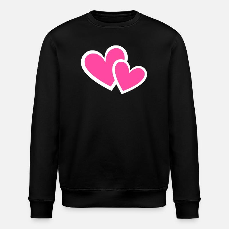 Saint-Valentin Cœur Rose, St.valentin - Sweat bio ROLLER Stanley/Stella Unisexe - noir