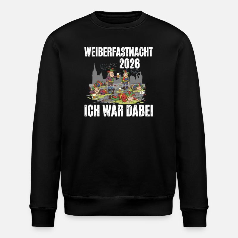 Weiberfastnacht 2026 - Stanley/Stella Unisex Bio-Sweatshirt ROLLER - Schwarz