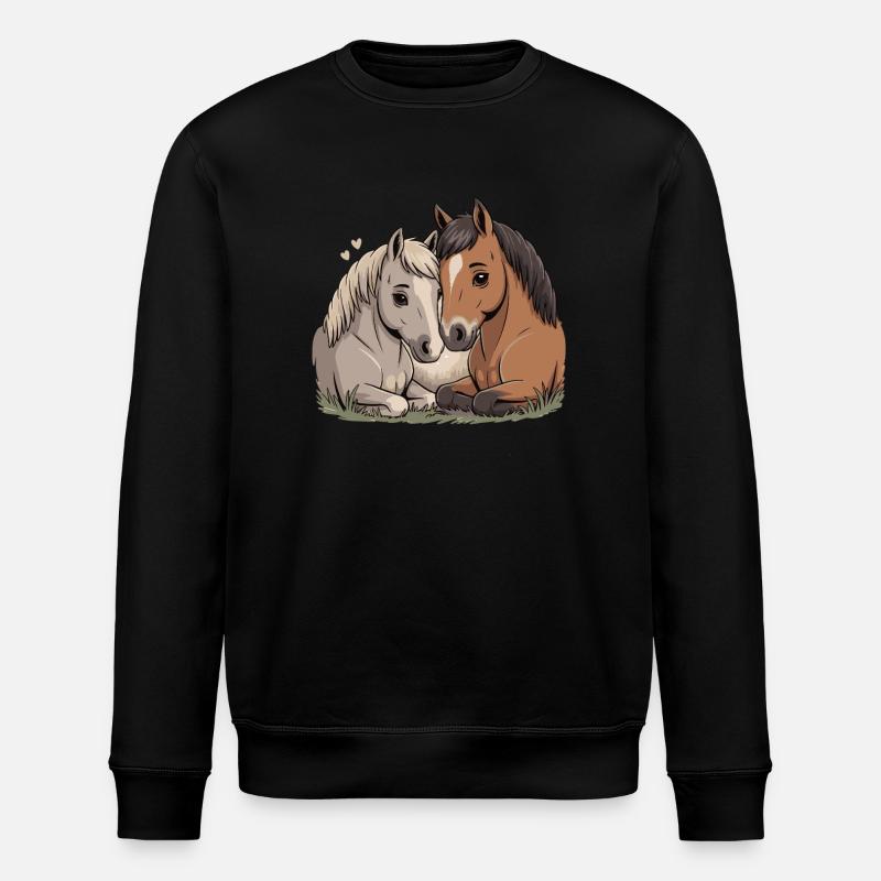 Couple de chevaux Saint-Valentin - Sweat bio ROLLER Stanley/Stella Unisexe - noir
