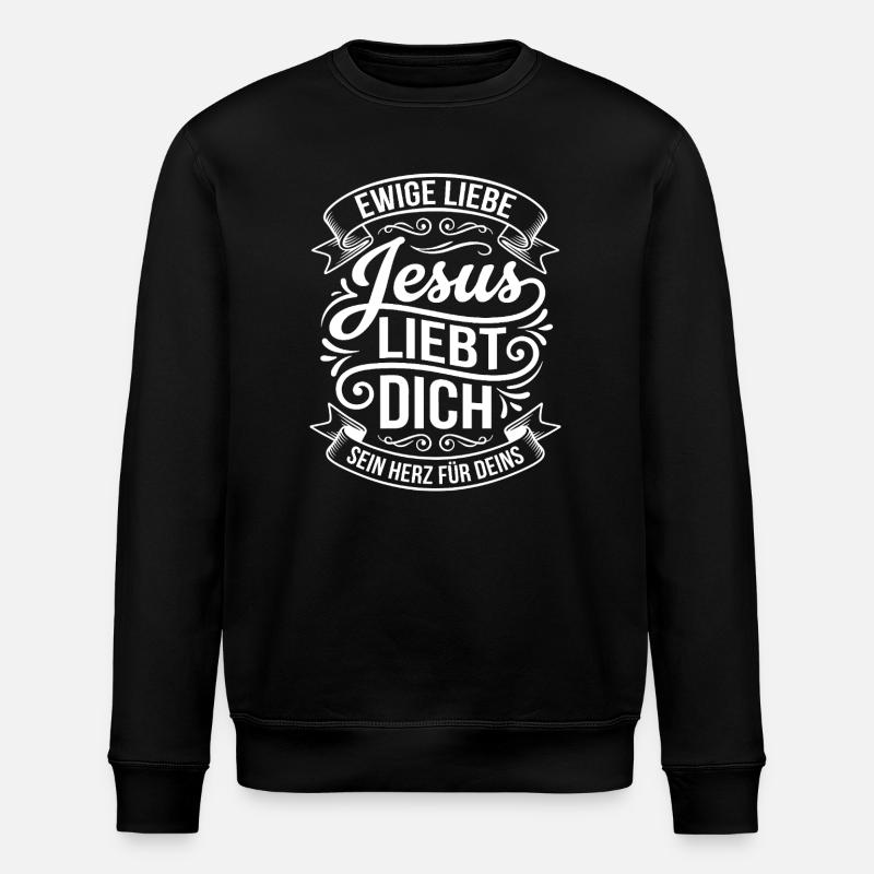 Amour éternel - Jésus t’aime - Sweat bio ROLLER Stanley/Stella Unisexe - noir