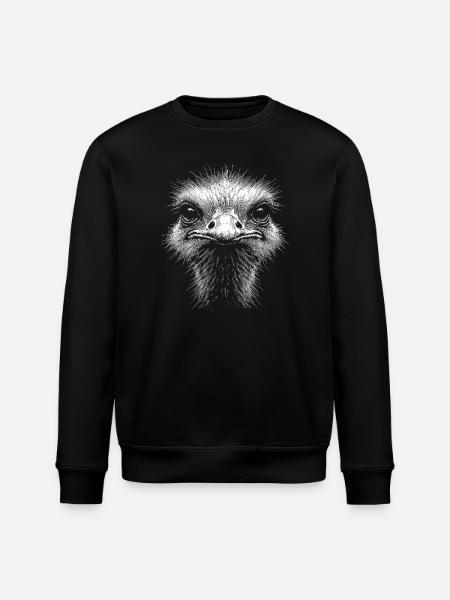 Ostrich Head - Stanley/Stella ROLLER Unisex Organic Sweatshirt - black