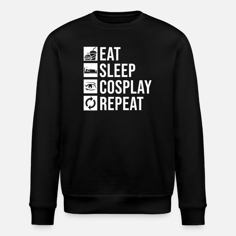 Eat Sleep Cosplay Repeat - Stanley/Stella ROLLER Unisex Organic Sweatshirt - black