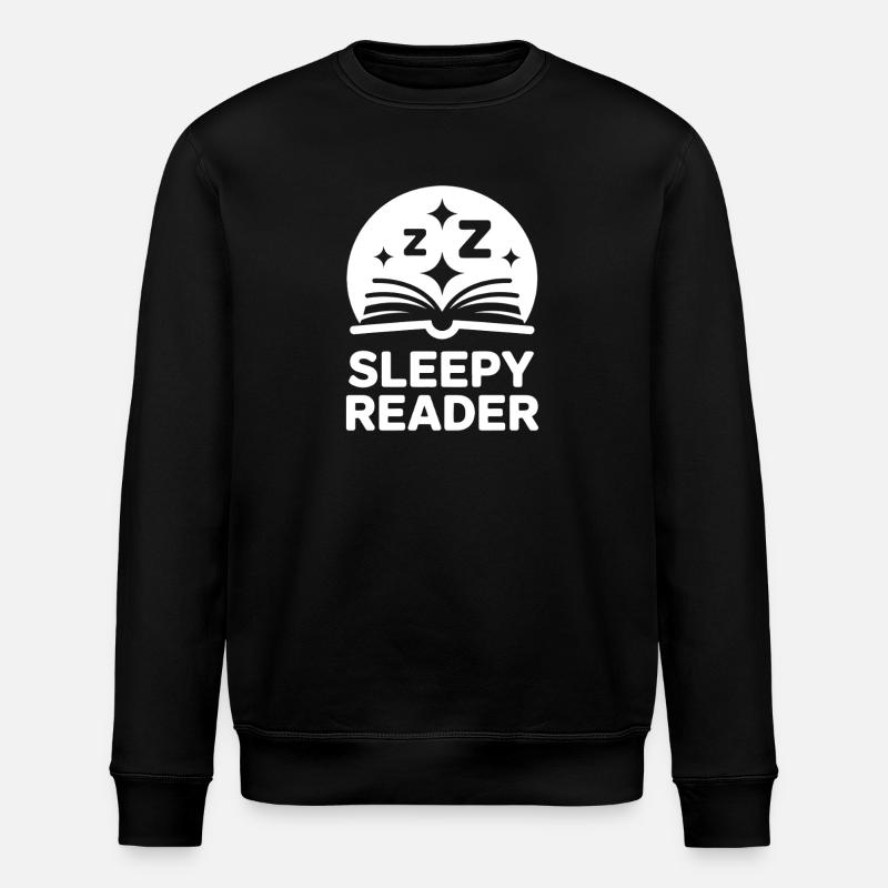 Sleepy Reader Reading - Stanley/Stella ROLLER Unisex Organic Sweatshirt - black