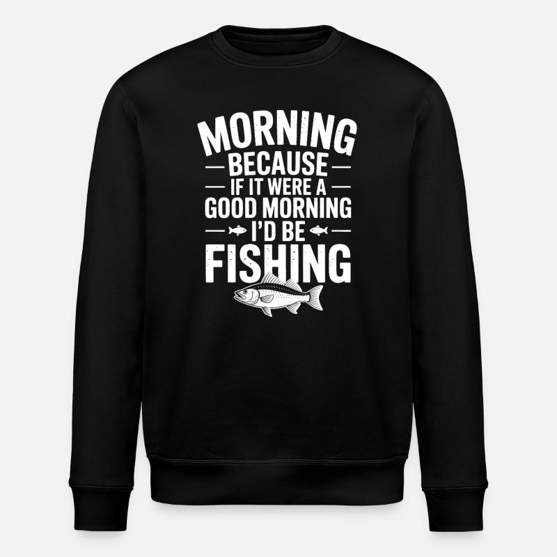 Citation de pêche matinale Tee - Sweat bio ROLLER Stanley/Stella Unisexe - noir