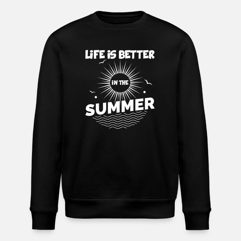 Life better in summer - Stanley/Stella ROLLER Unisex Organic Sweatshirt - black