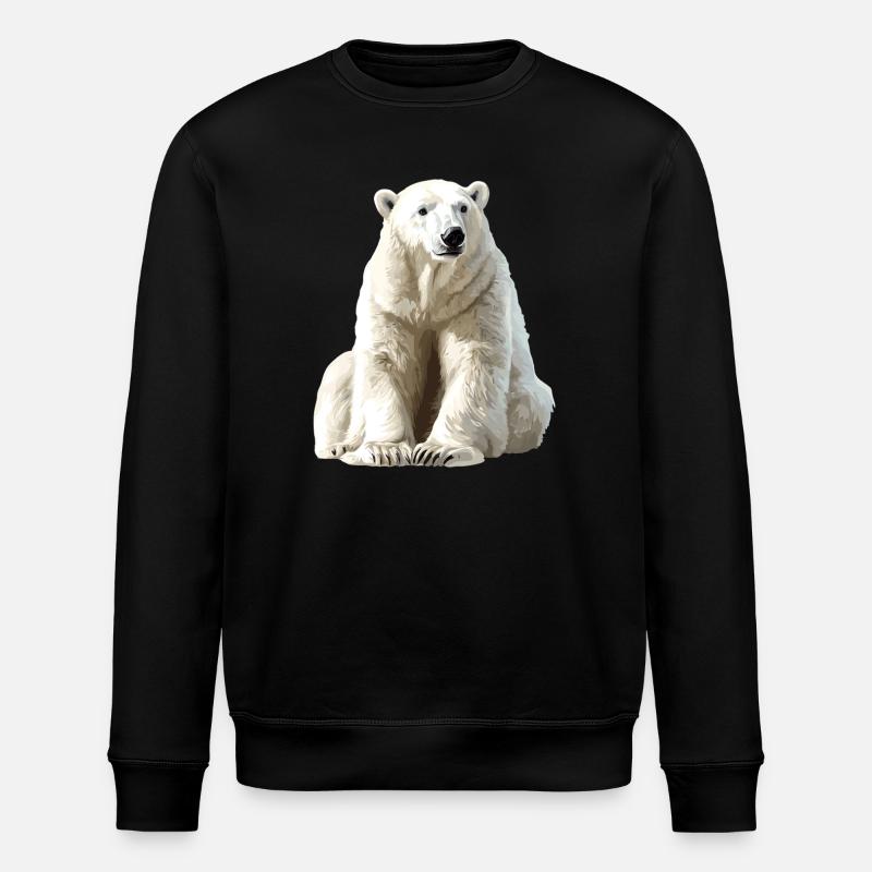 Polarbär im Eislicht - Stanley/Stella ROLLER Unisex Organic Sweatshirt - black