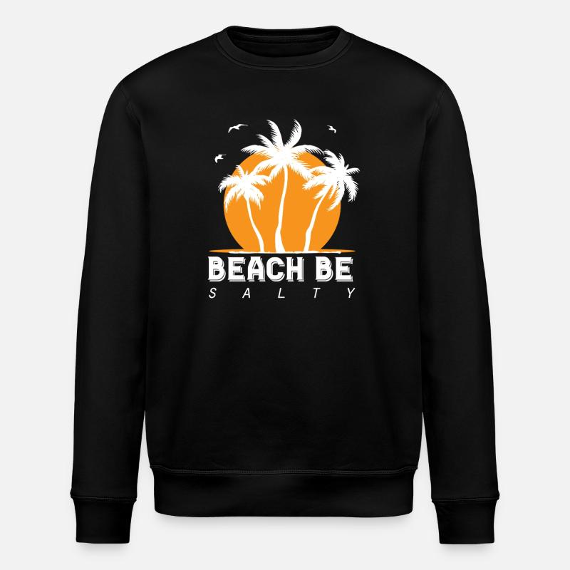 Plage Palmiers salés Coucher de soleil - Sweat bio ROLLER Stanley/Stella Unisexe - noir