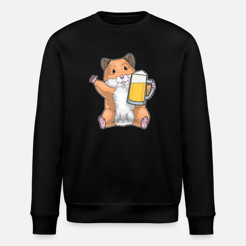 Hamster Beer - Stanley/Stella ROLLER Unisex Organic Sweatshirt - black