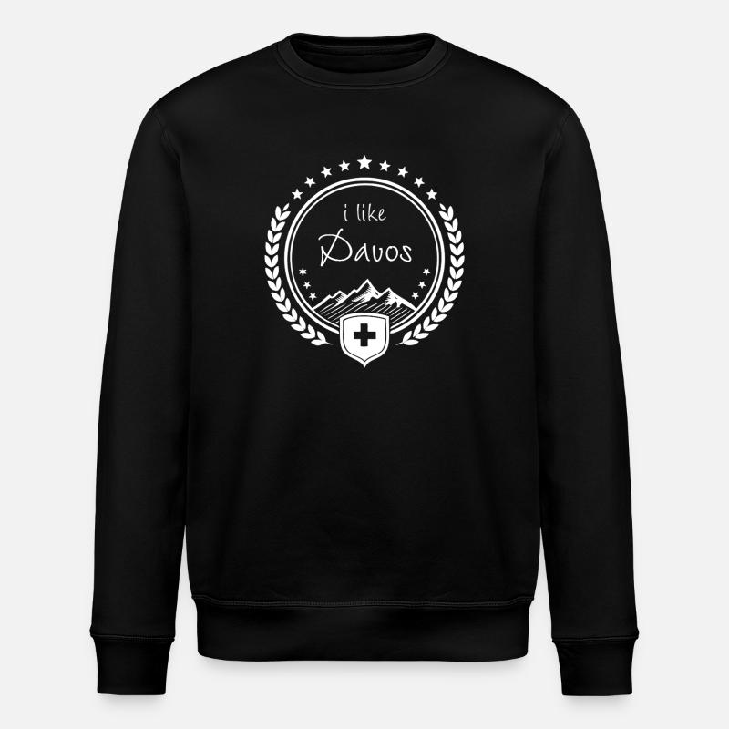 j’aime DAVOS - Ski station - Sweat bio ROLLER Stanley/Stella Unisexe - noir