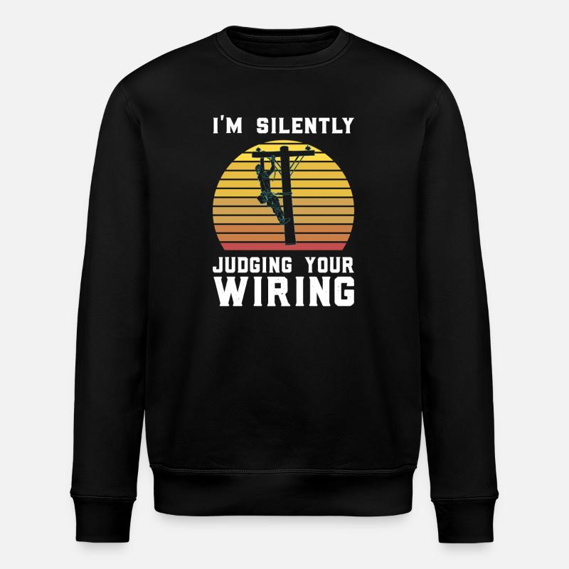 I silently judge your wiring - Stanley/Stella ROLLER Unisex Organic Sweatshirt - black