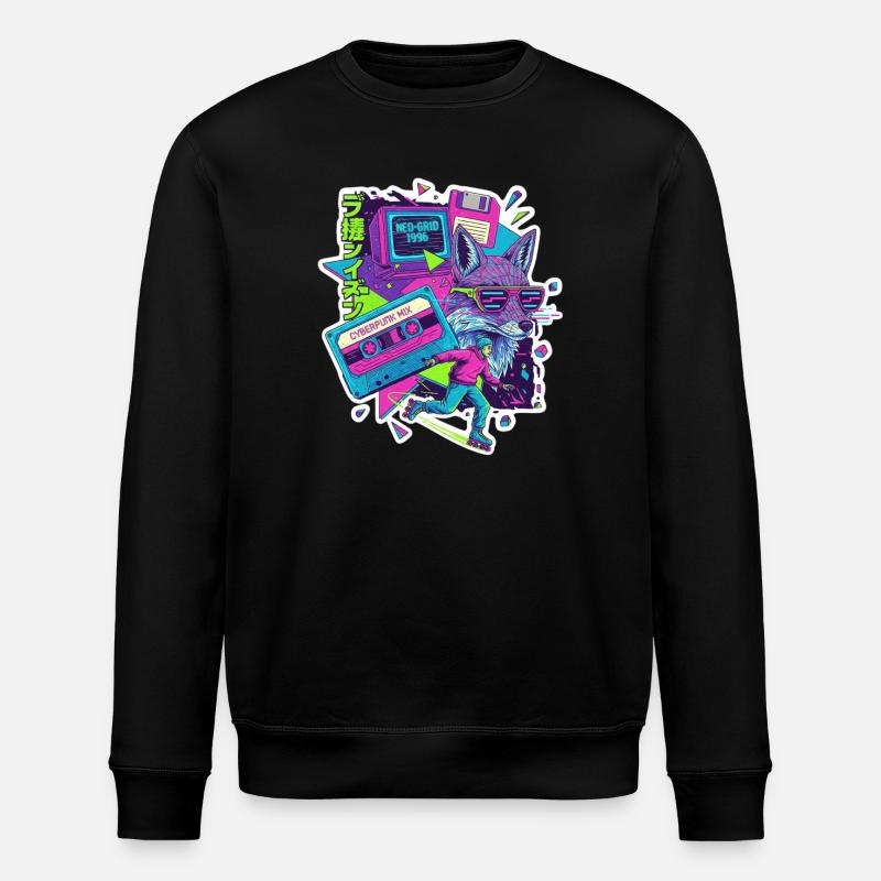 90s Cyber Punk - Stanley/Stella Unisex Bio-Sweatshirt ROLLER - Schwarz