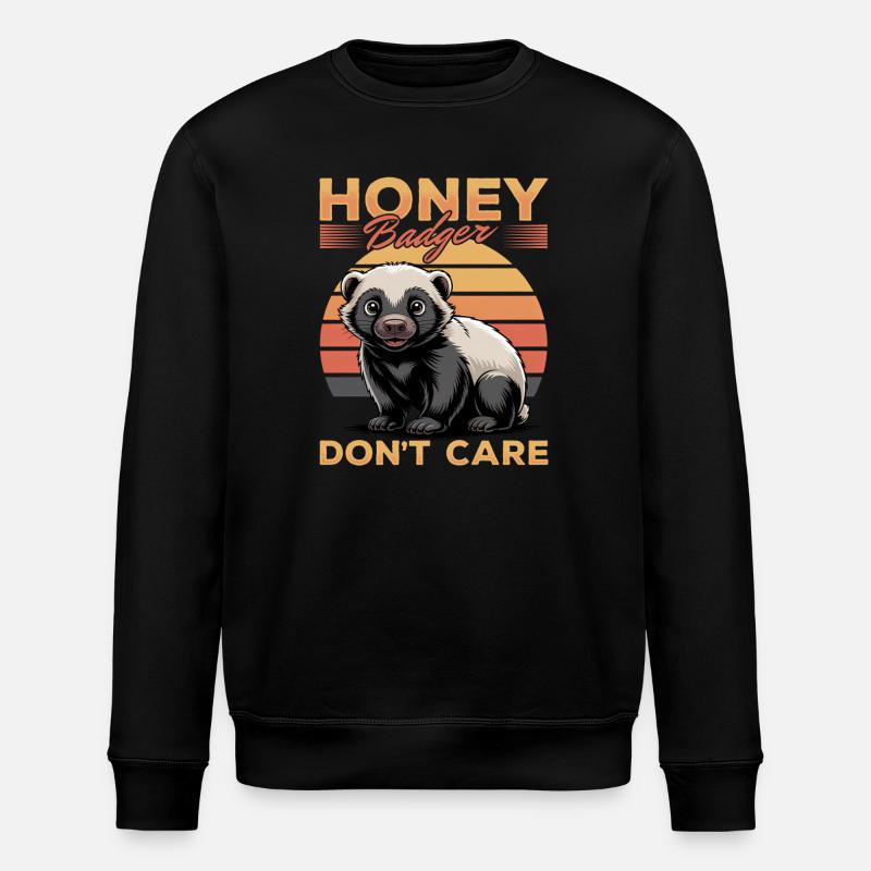 Funny Honey Badger - Stanley/Stella Unisex Bio-Sweatshirt ROLLER - Schwarz