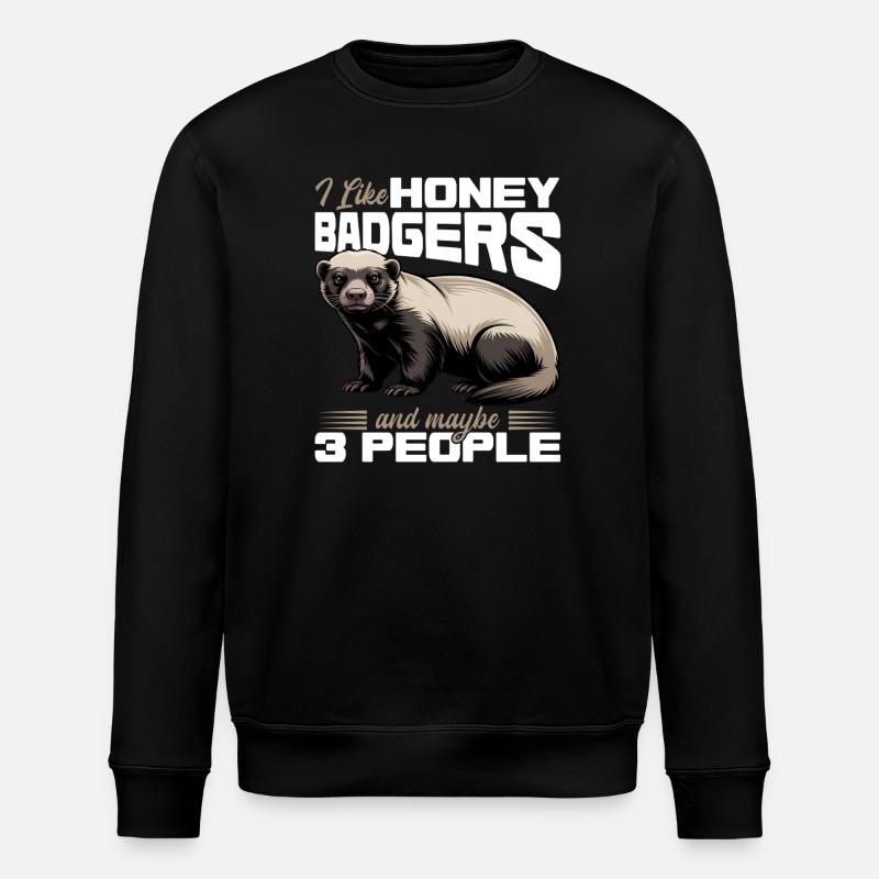 Funny Honey Badger - Stanley/Stella ROLLER Unisex Organic Sweatshirt - black