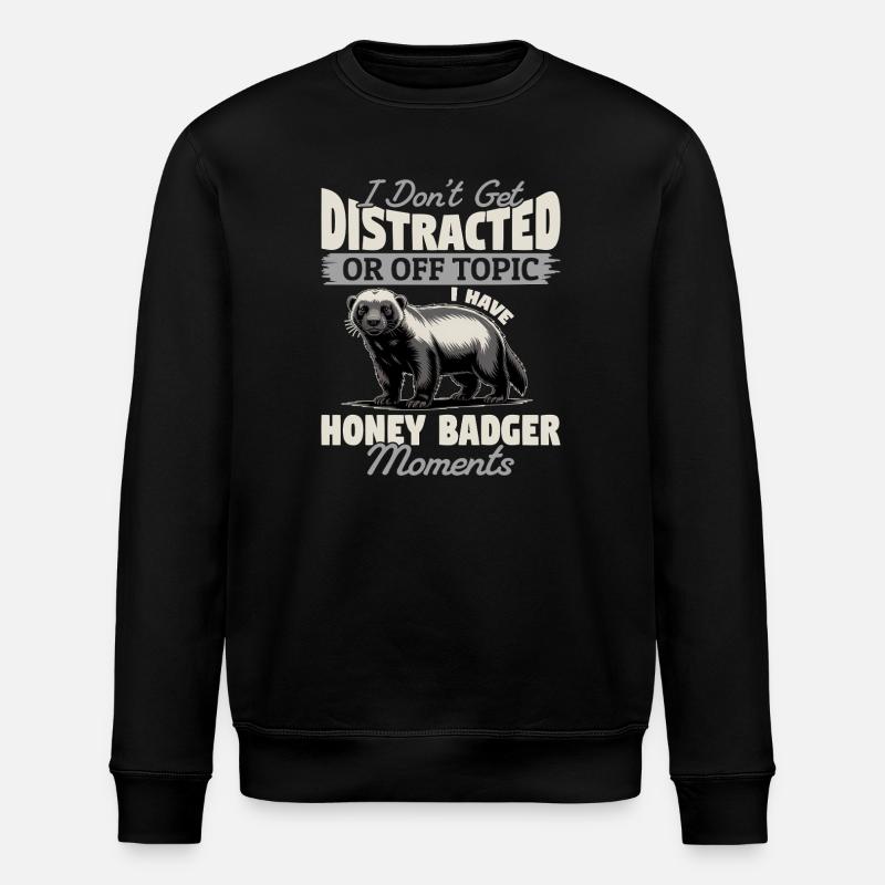 Funny Honey Badger - Stanley/Stella ROLLER Unisex Organic Sweatshirt - black