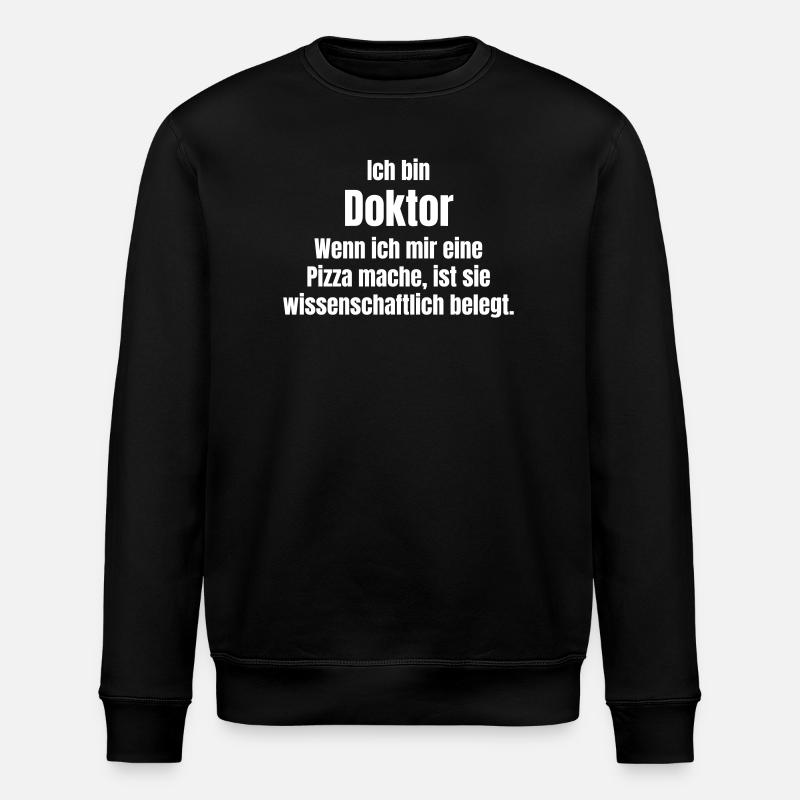 Docteur Pizza Surmonté - Sweat bio ROLLER Stanley/Stella Unisexe - noir