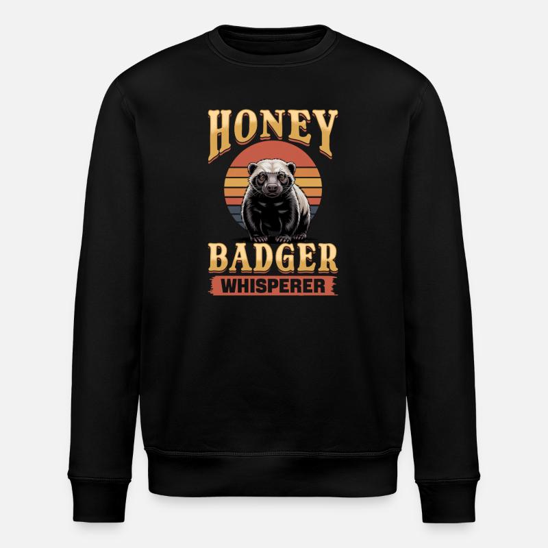 Funny Honey Badger - Stanley/Stella ROLLER Unisex Organic Sweatshirt - black