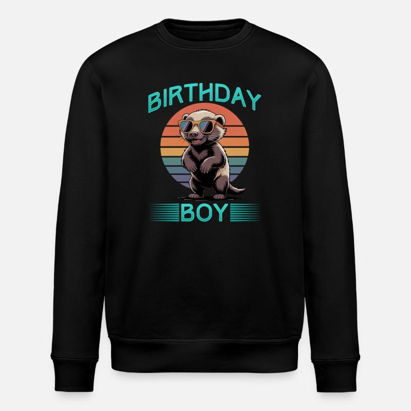 Funny Honey Badger - Stanley/Stella Unisex Bio-Sweatshirt ROLLER - Schwarz