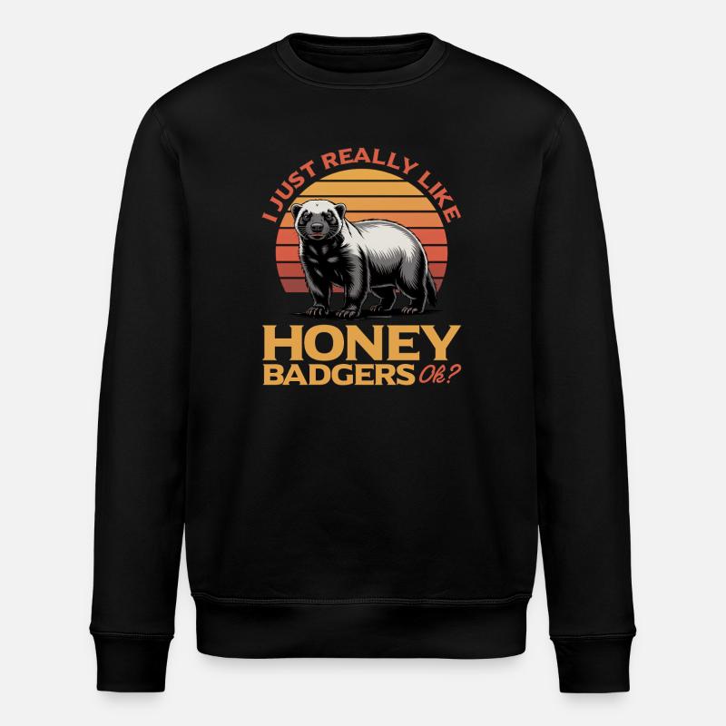Funny Honey Badger - Stanley/Stella Unisex Bio-Sweatshirt ROLLER - Schwarz