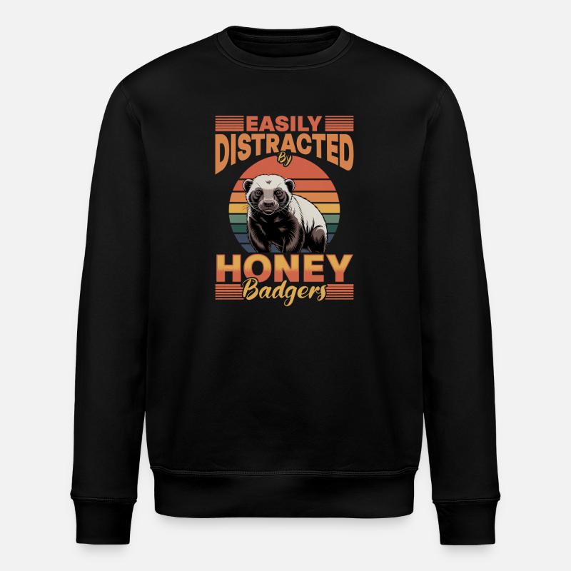 Funny Honey Badger - Stanley/Stella Unisex Bio-Sweatshirt ROLLER - Schwarz