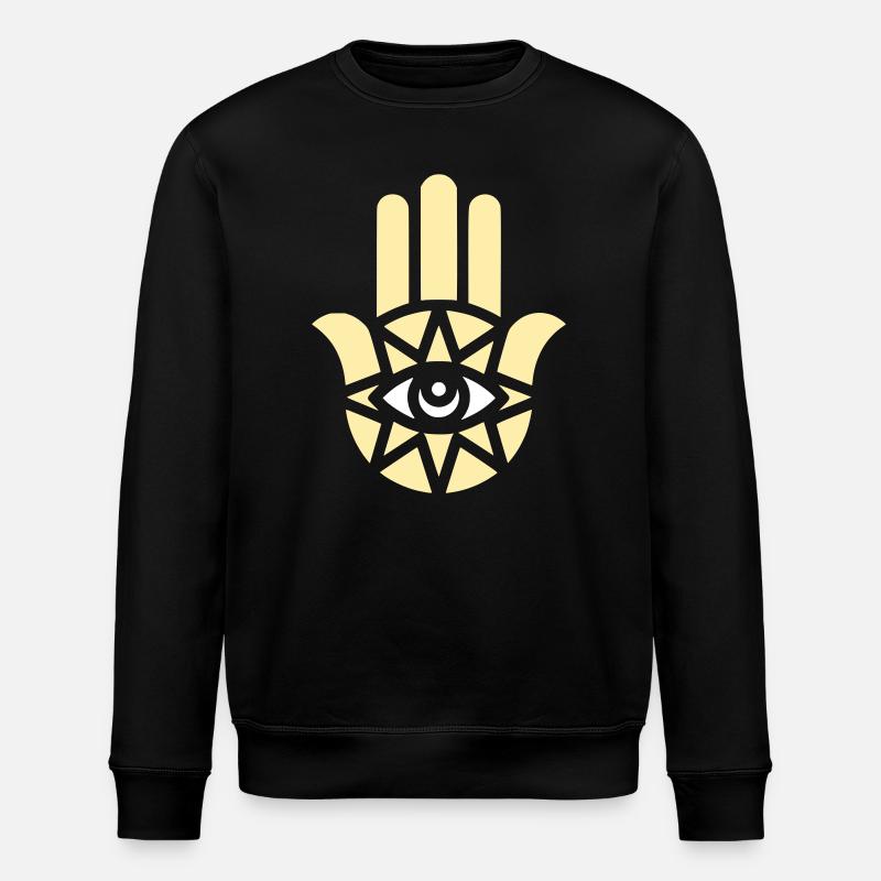 Hamsa Hand Ornament - Stanley/Stella ROLLER Unisex Organic Sweatshirt - black