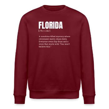 Florida Sunshine Mystery T-Shirt - Stanley/Stella Unisex Bio-Sweatshirt ROLLER - Burgunderrot - Vorne - Nik (191cm)