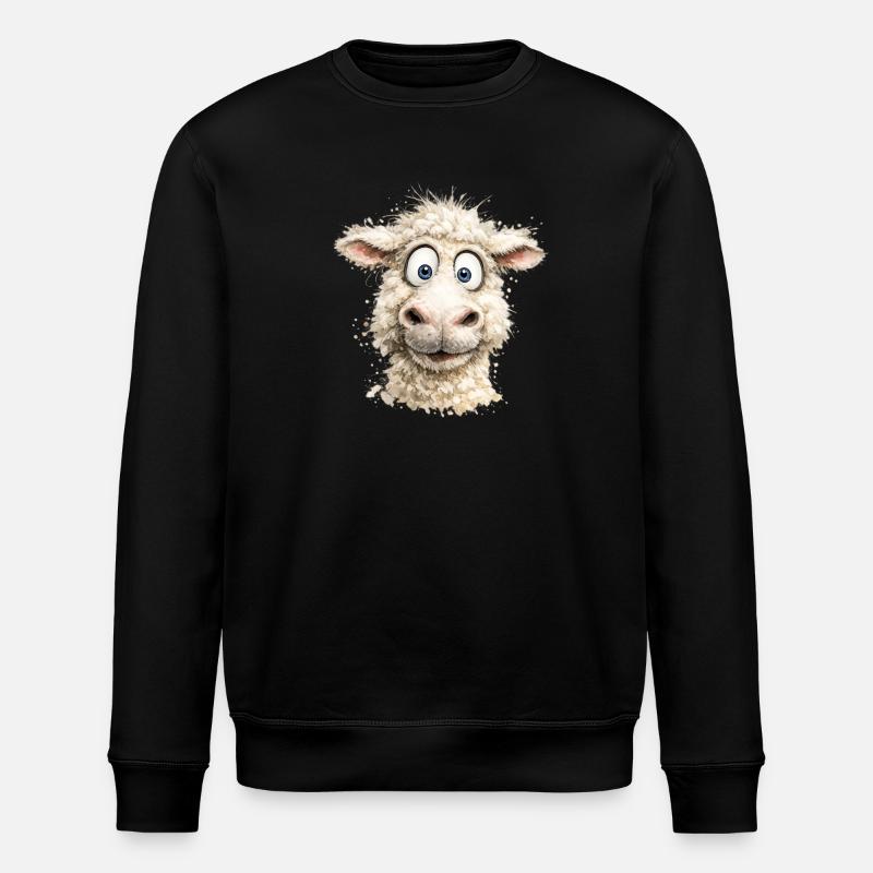 Lachendes Schaf Cartoon-Pop - Stanley/Stella Unisex Bio-Sweatshirt ROLLER - Schwarz