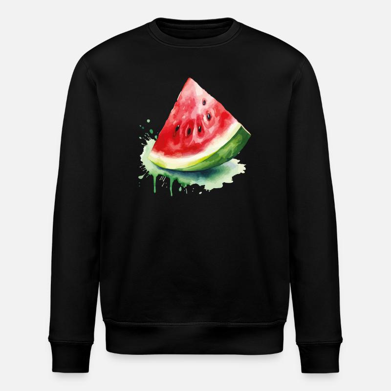 Éclaboussure d’aquarelle pastèque - Sweat bio ROLLER Stanley/Stella Unisexe - noir