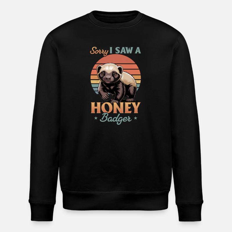 Funny Honey Badger - Stanley/Stella Unisex Bio-Sweatshirt ROLLER - Schwarz