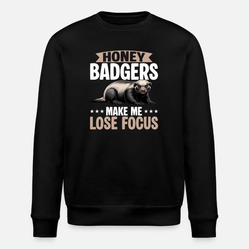 Funny Honey Badger - Stanley/Stella Unisex Bio-Sweatshirt ROLLER - Schwarz