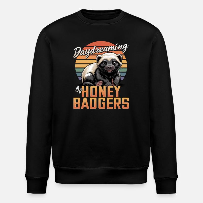 Funny Honey Badger - Stanley/Stella Unisex Bio-Sweatshirt ROLLER - Schwarz