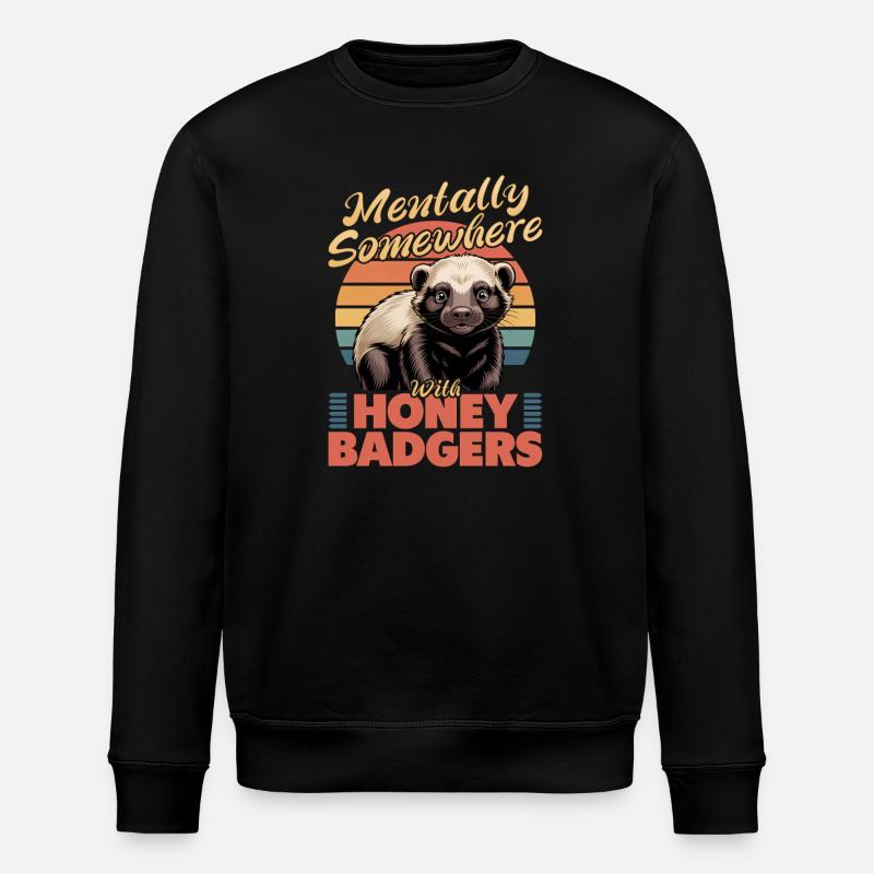 Funny Honey Badger - Stanley/Stella ROLLER Unisex Organic Sweatshirt - black