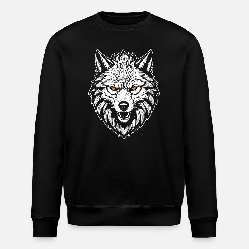 Wolf - Stanley/Stella ROLLER Unisex Organic Sweatshirt - black